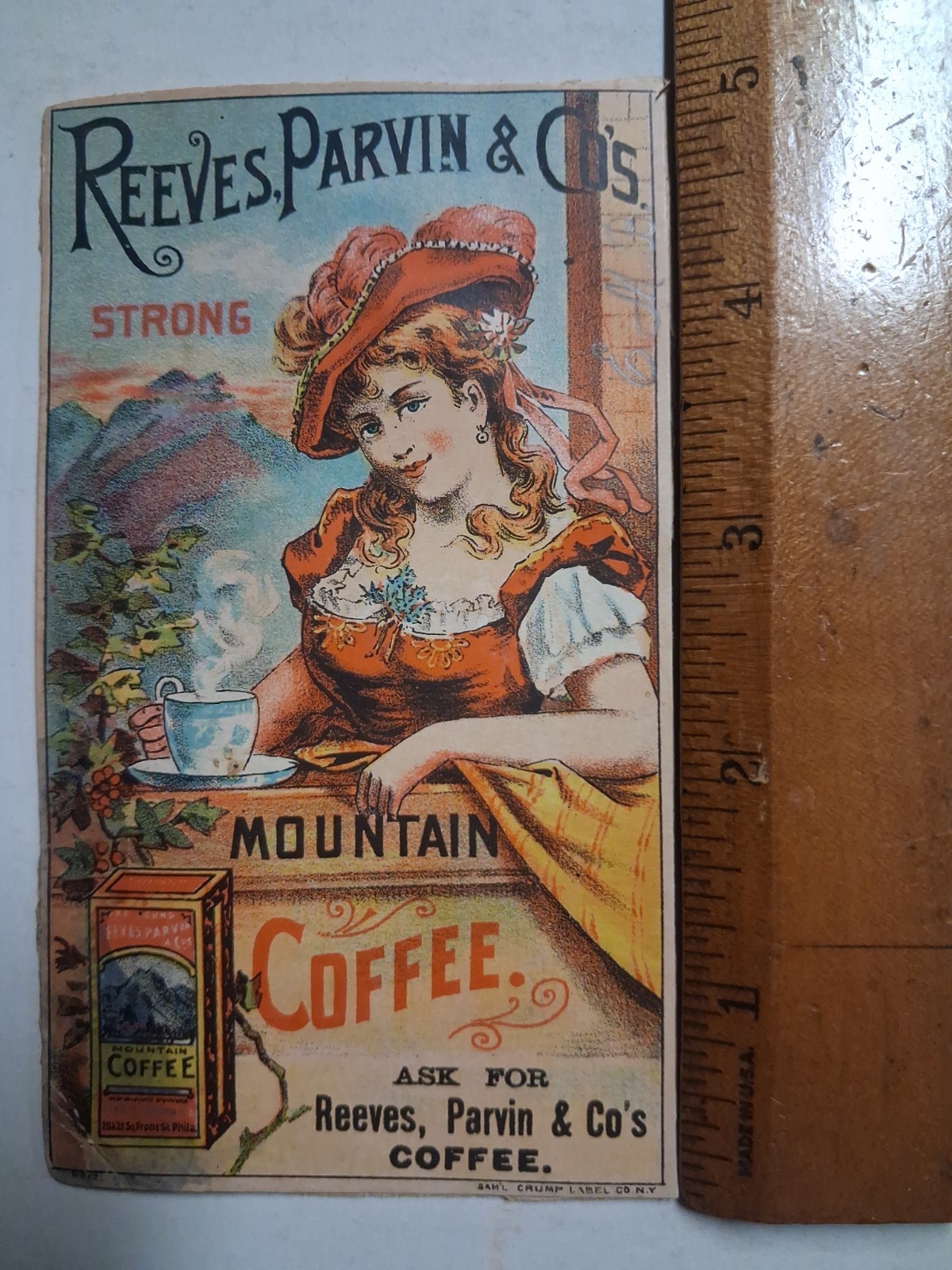 1880s-90s COFFEE Victorian REEVES PARVIN & CO Mountain