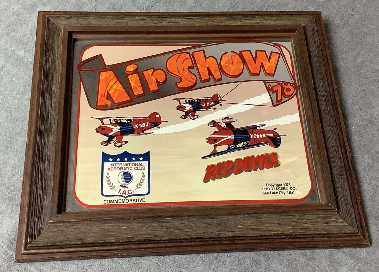 Vintage 1978 EAA OSHKOSH Commemorative Mirrored Picture - Red Devils - #3 of 5