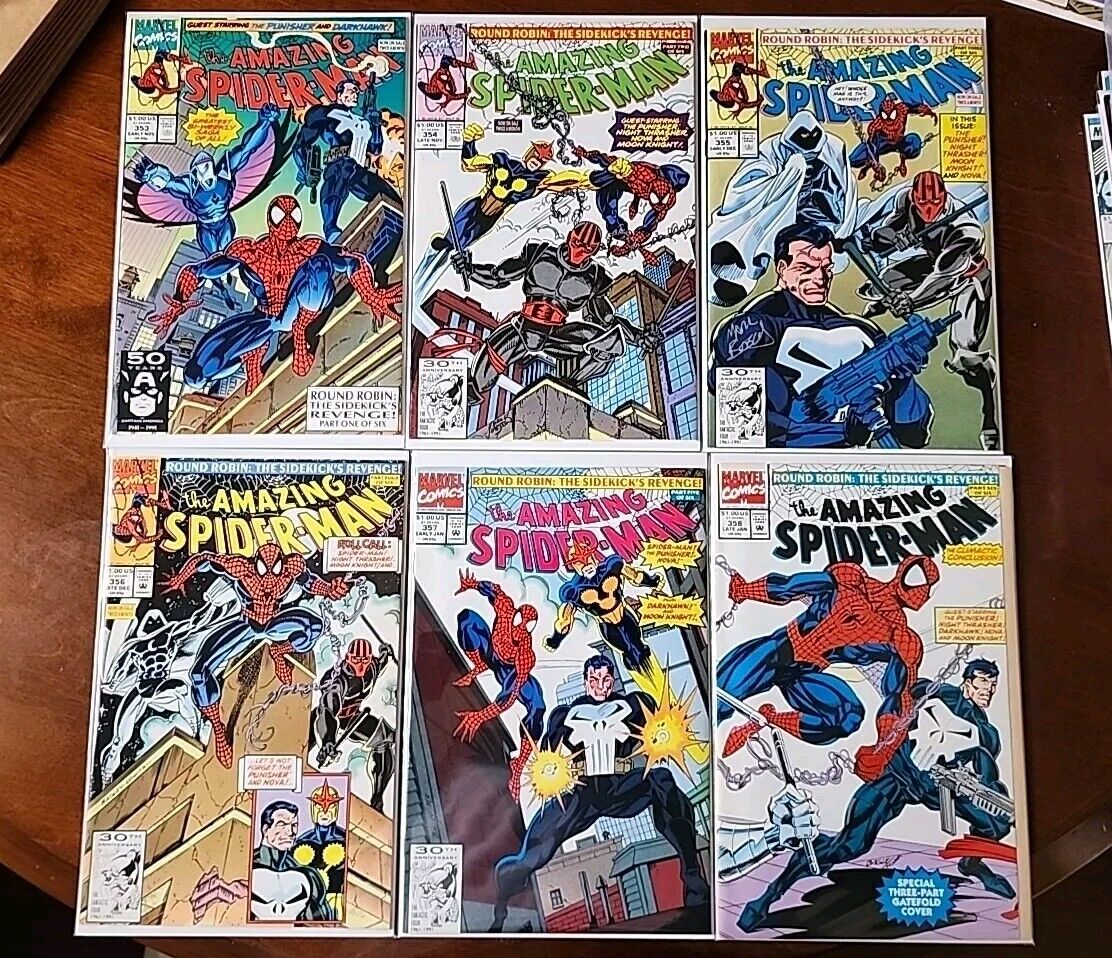 The Amazing Spider-man: Round Robin 1 - 6.  #355 Is NM & Signed By Mark Bagley