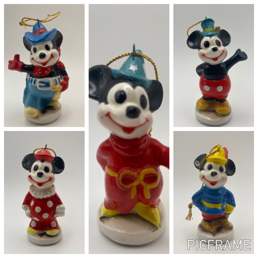 Vintage Rare Walt Disney Productions Mickey Mouse Vintage Christmas Ornament Set Vintage Rare Walt Disney Productions Mickey Mouse Vintage Christmas Ornament Set