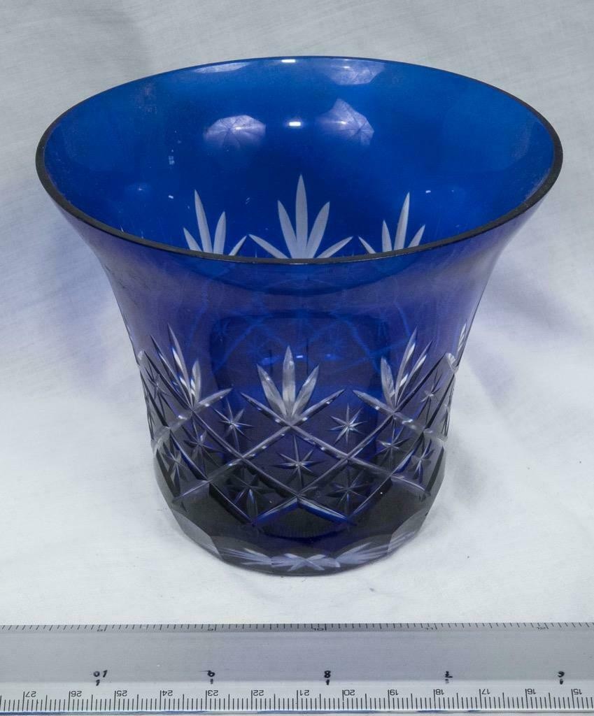 Cobalt Crystal Glass Vase 