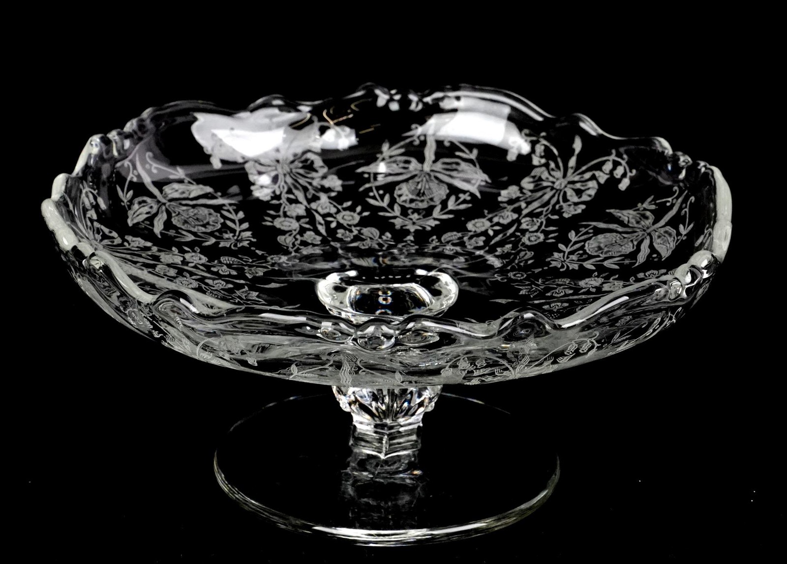 Heisey Glass #1519/103 Orchid Etched Clear 6 1/4\