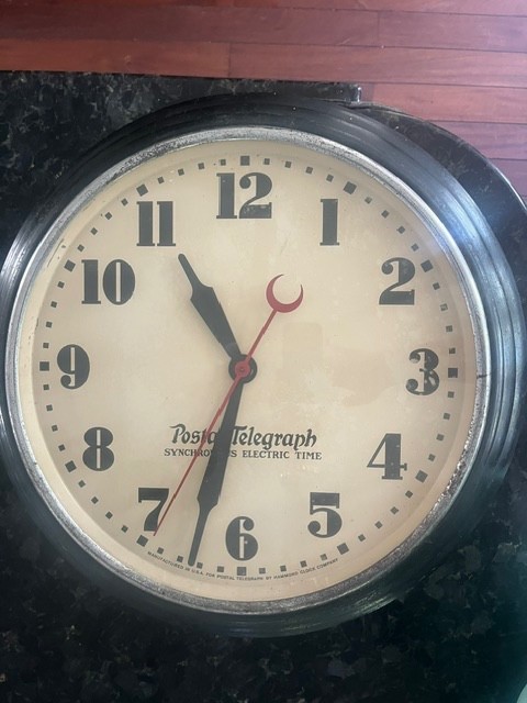 Vintage Hammond Postal Telegraph Synchronous Electric Time Wall Clock Works 20\