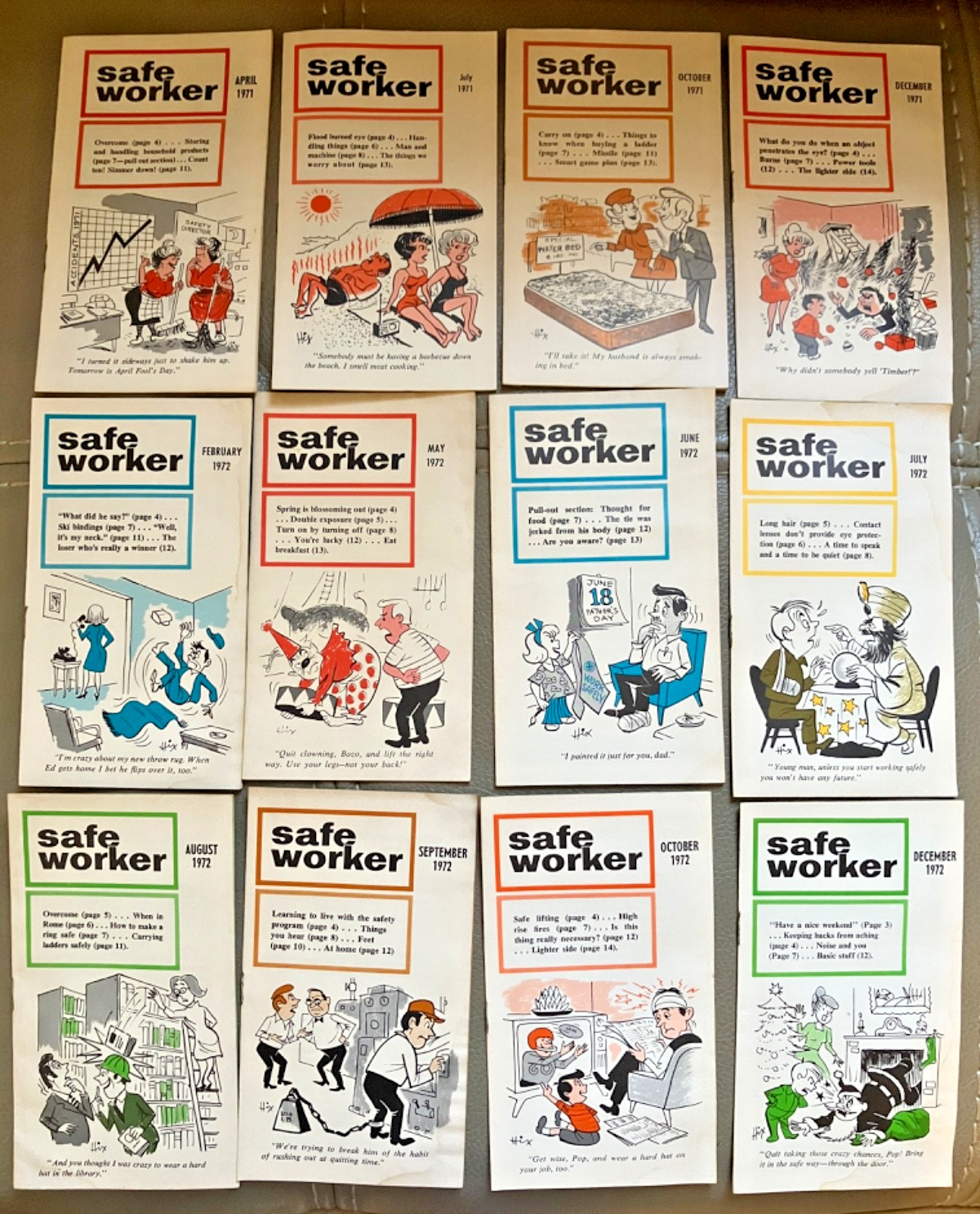 Lot of 17 Vintage The Safe Worker Pamphlets  1970\'s National Safety Council