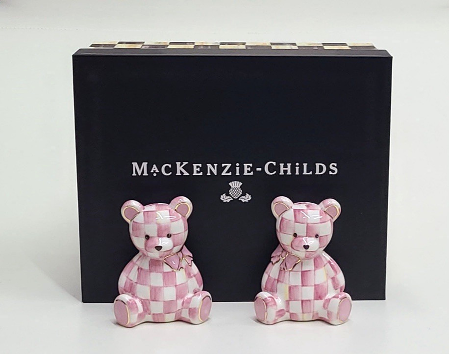 Mackenzie Childs Rosy Bear Salt & Pepper Set