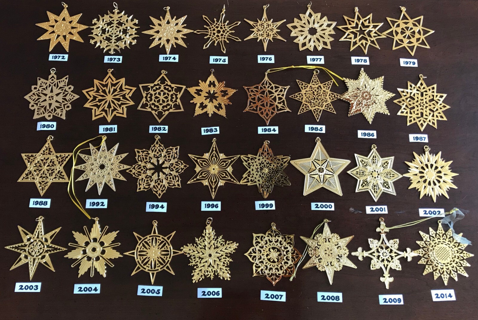 Vintage 1972-2024 MMA Gold On Sterling Silver Star Christmas Ornament Box Museum
