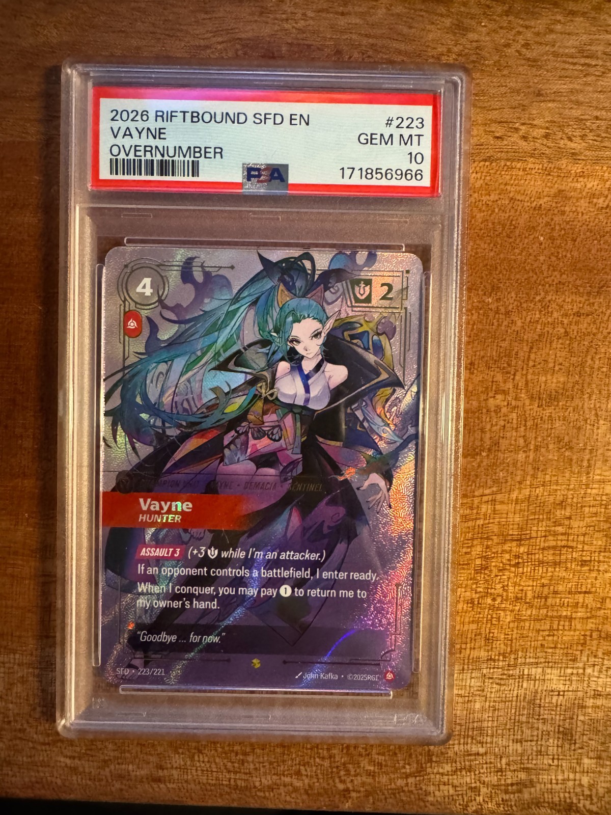 2026 RIFTBOUND: LEAGUE OF LEGENDS SFD-SPIRITFORGED #223 VAYNE - HUNTER PSA 10