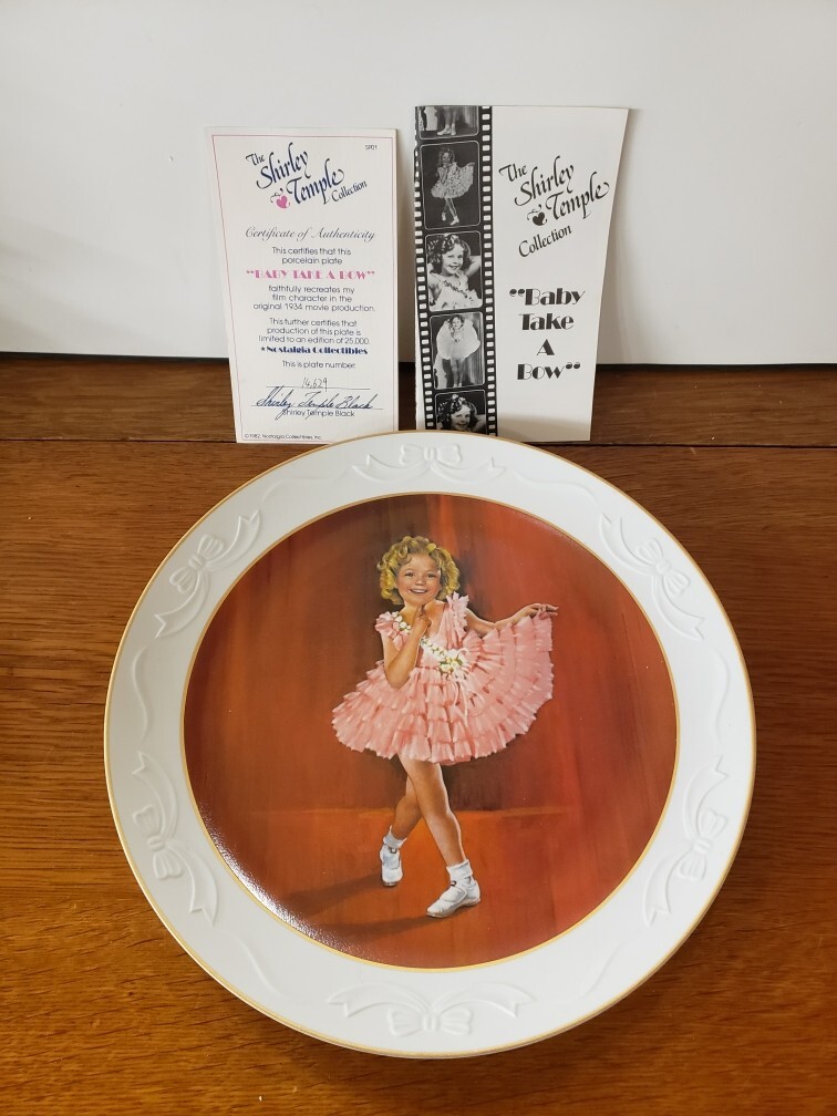 Shirley Temple Baby Take a Bow Collector Plate with Signed COA
