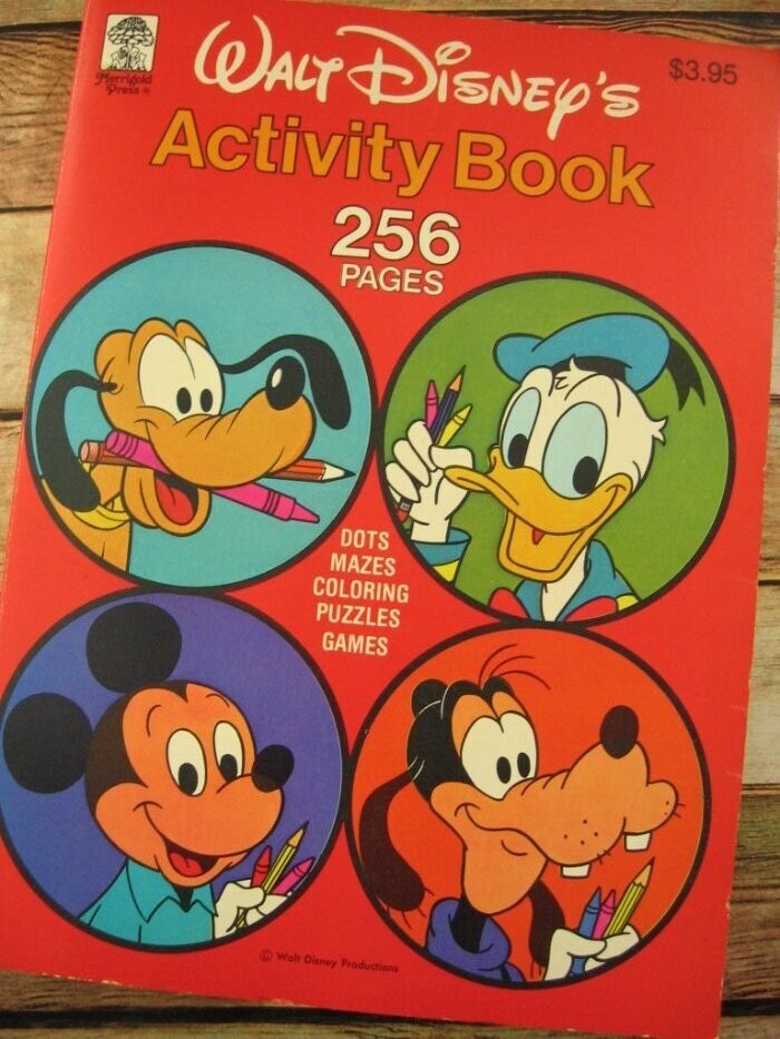 RARE Vintage 1981 Walt Disney Coloring Activity Book 256 Pgs RETRO Unused