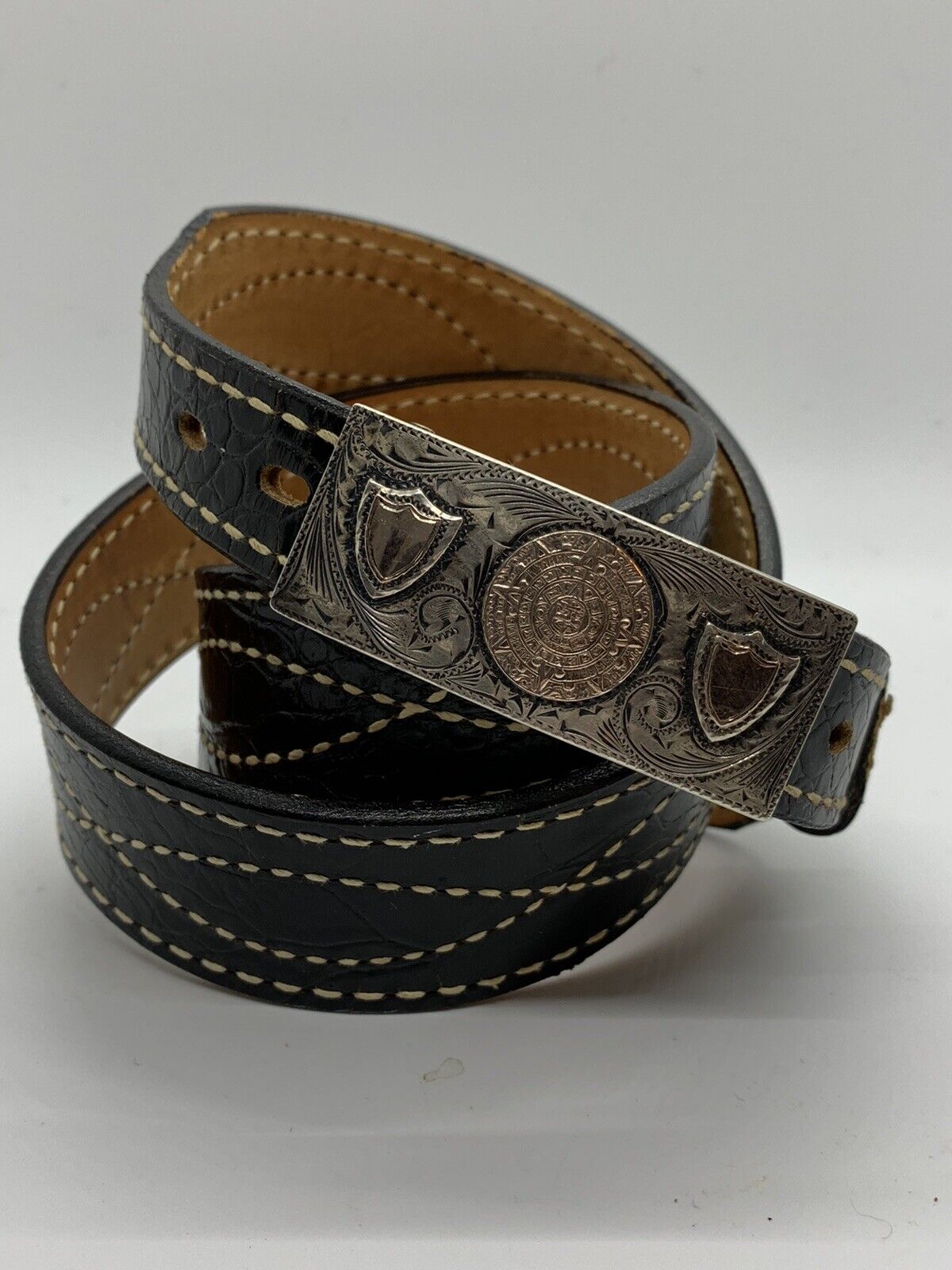 Vintage Hecho Mexico ￼sterling silver belt buckle, very Unique Sea Turtle Belt
