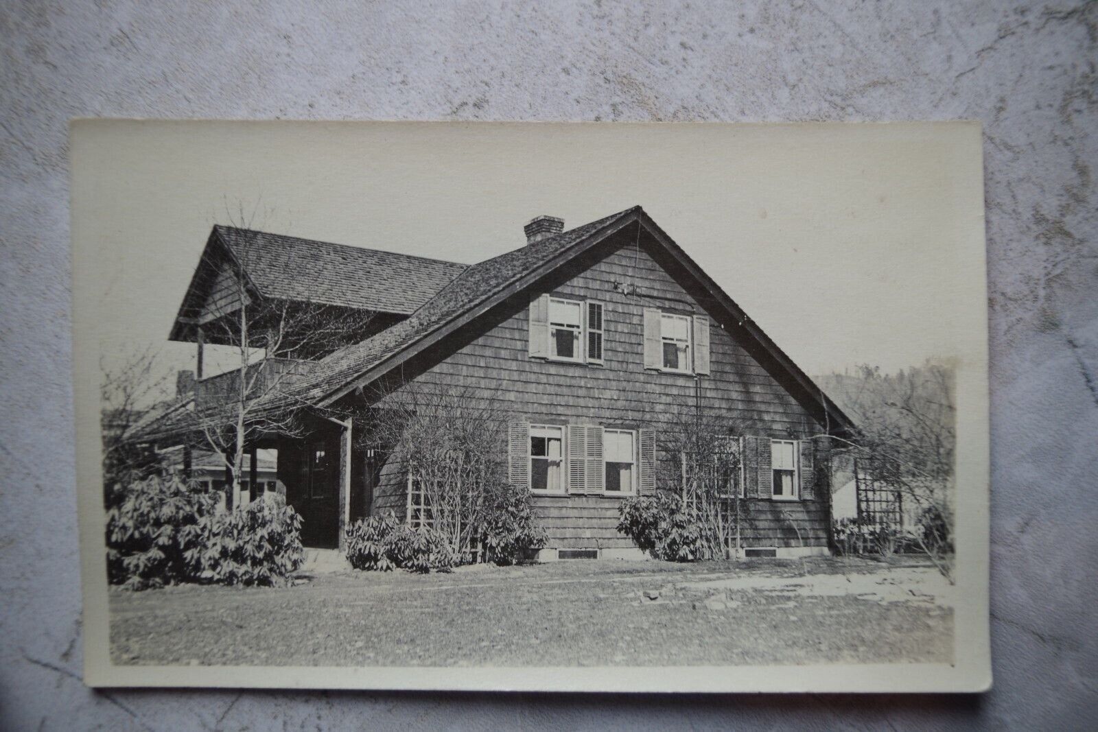 Antique 1907-17 RPPC Postcard b: Large Home or Public Building Early Winter
