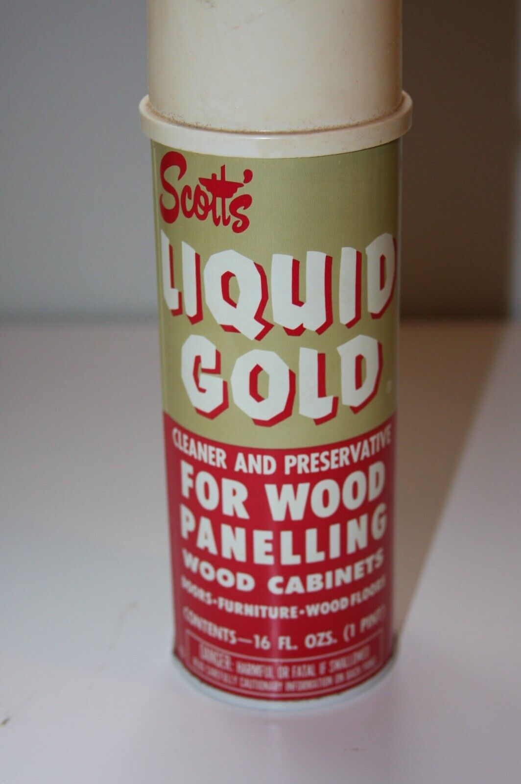 Vintage Scott's Liquid Gold Wood and Panelling Cleaner and Preserve Metal Can