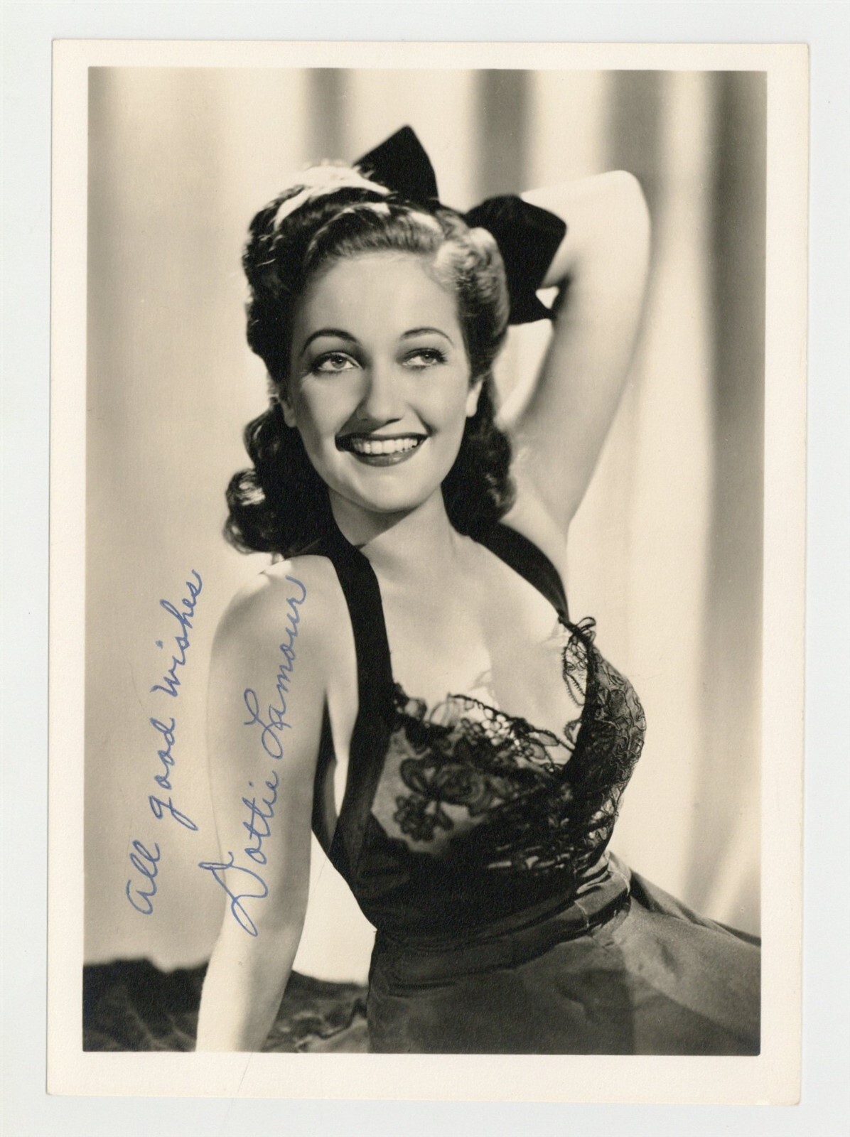 Dorothy Lamour 1936 Signed 5x7 Actress Big Band Singer Photo Portrait J14202