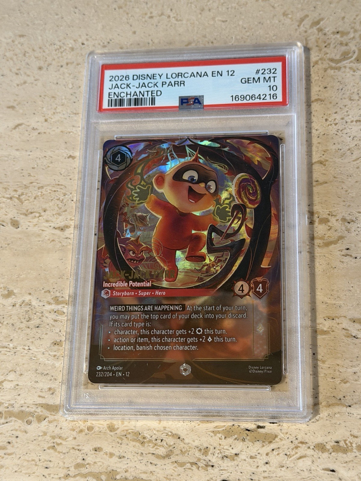 2026 Disney Lorcana Jack-Jack Parr #232 Enchanted PSA 10 GEM MINT Wilds Unknown