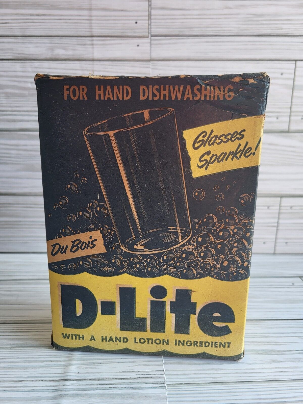 Antique D-Lite Dishwashing Detergent Box  Soap Advertising 