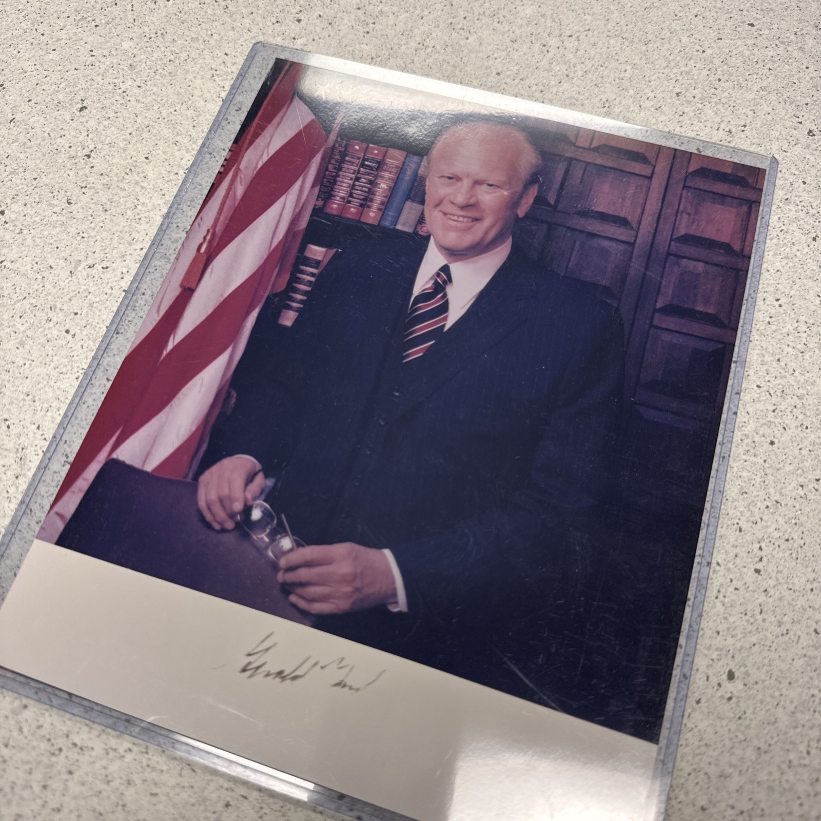 President Gerald Ford Signed 8x10 Photo USA President Autograph Black Sharpie