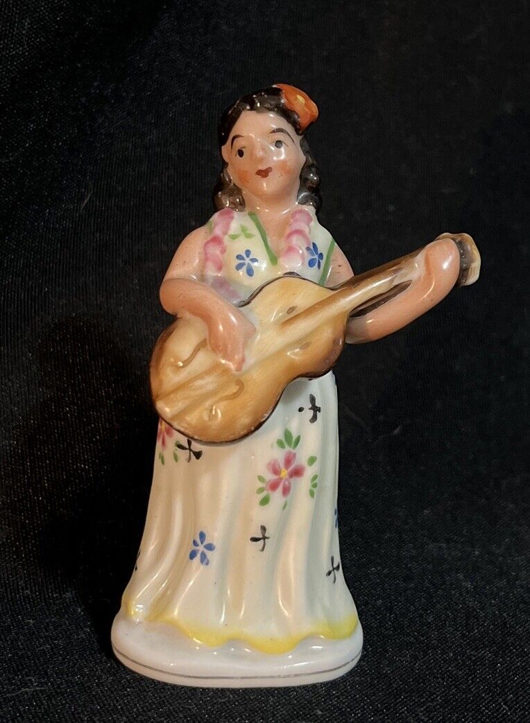Vintage Porcelain Hawaiian Hula Girl Uke Figurine Made in Occupied Japan 1940’s