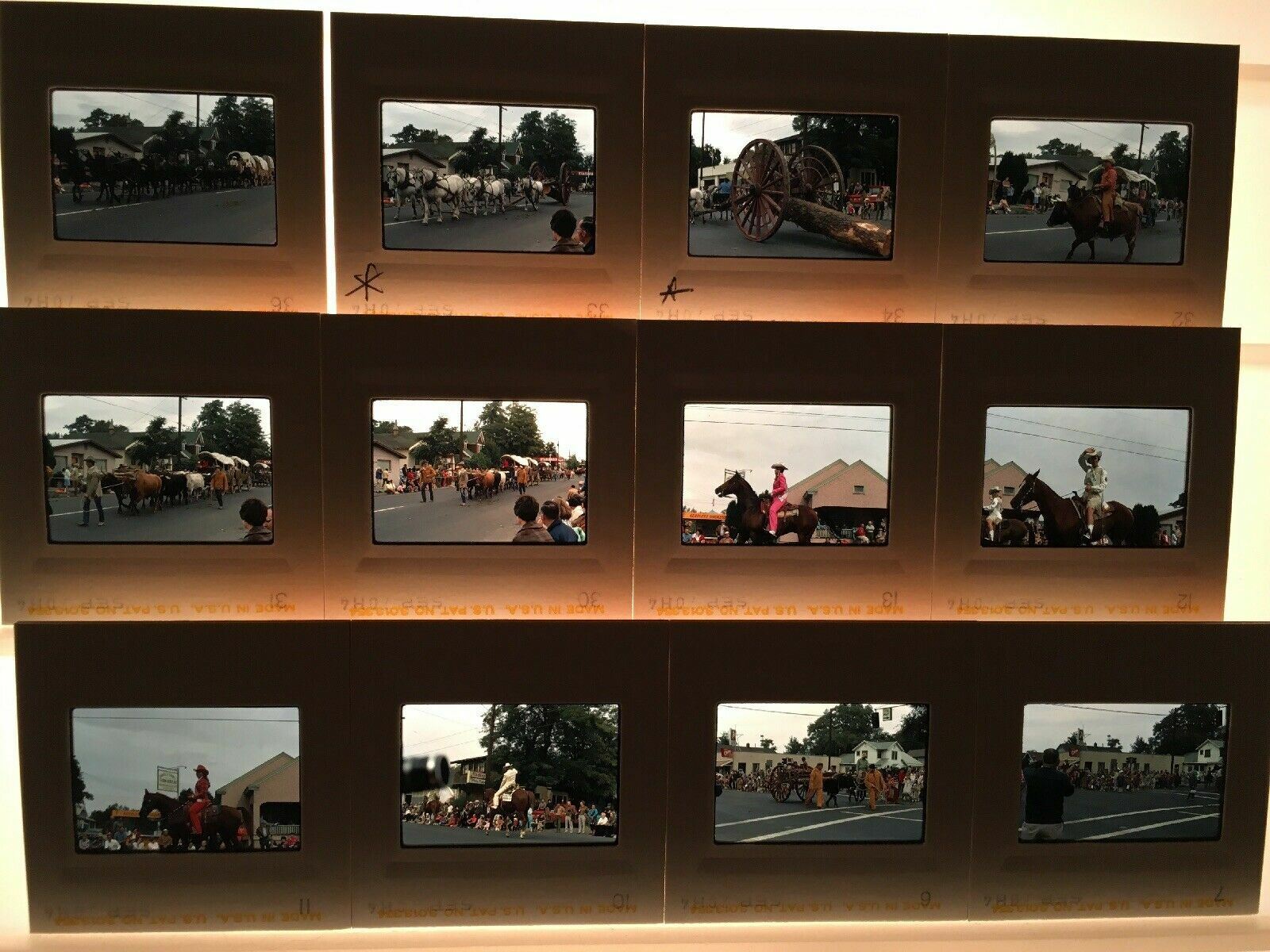 Pendleton Round Up Parade Covered Wagons Lot of 12 35mm Origianal Slides