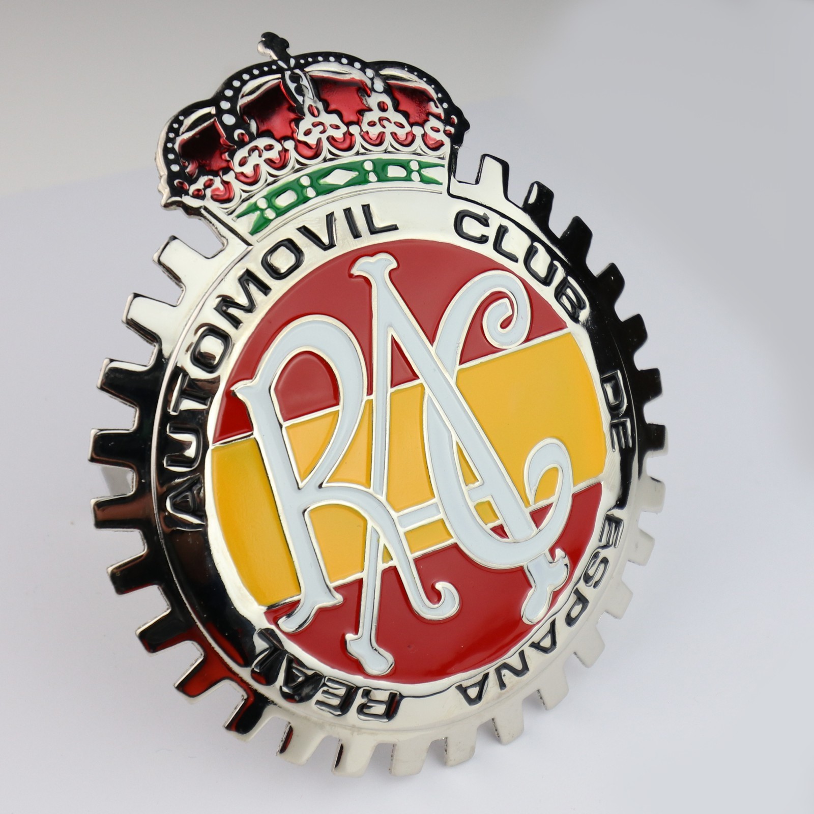 RAC Royal Automovil Club de Espana Spain Grill Badge 1960s VINTAGE Style Emblem