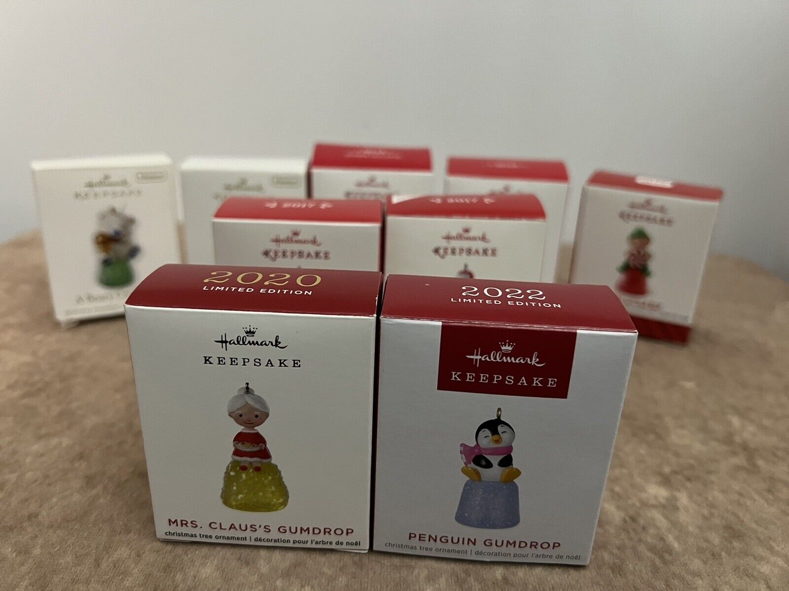 Hallmark Ornament Series (Mini Gum Drops) lot of 9 New in original packaging.