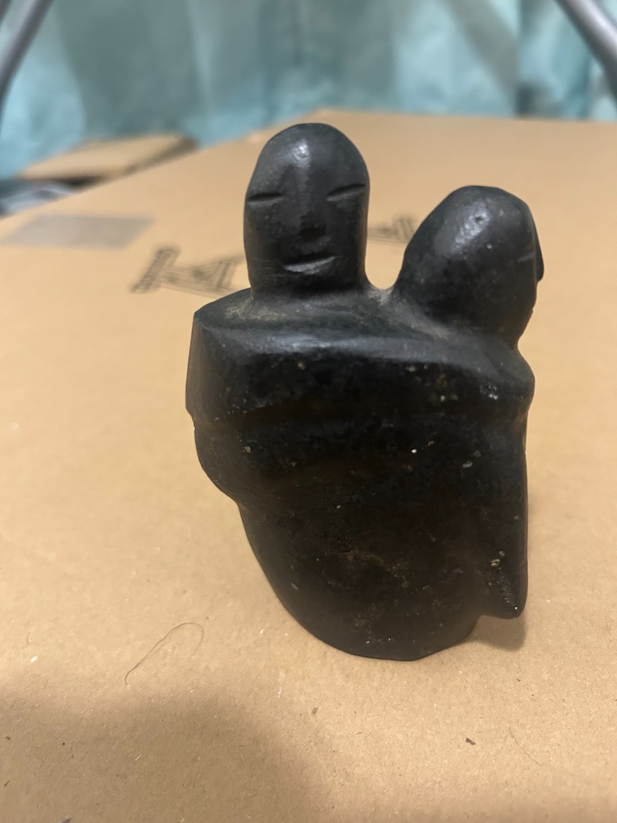 Canadian Inuit Hand-carved soapstone Inuit sculpture Mother and Child Canadian Inuit Hand-carved soapstone Inuit sculpture Mother and Child