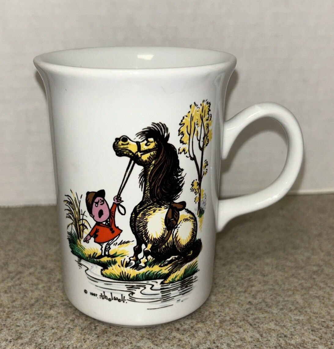 Thelwell Equestrian Horse Cartoons, Vintage Juice Mug