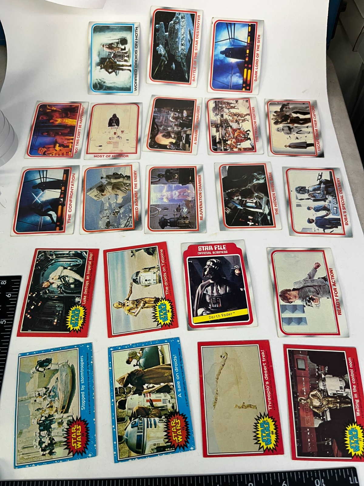VTG 1977 Topps Star Wars Blue Red ESB Empire Series Card Lot x21 A4