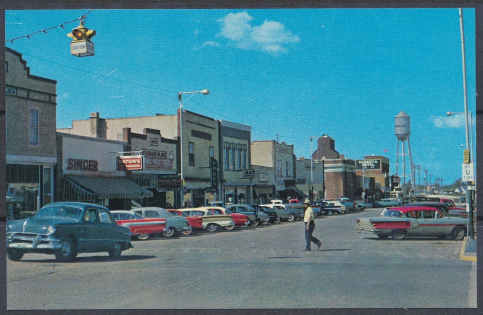 1950s Canada ~ Vegreville, Alta. ~ Junction 50th St. & 50th Ave. ~ Classic Cars