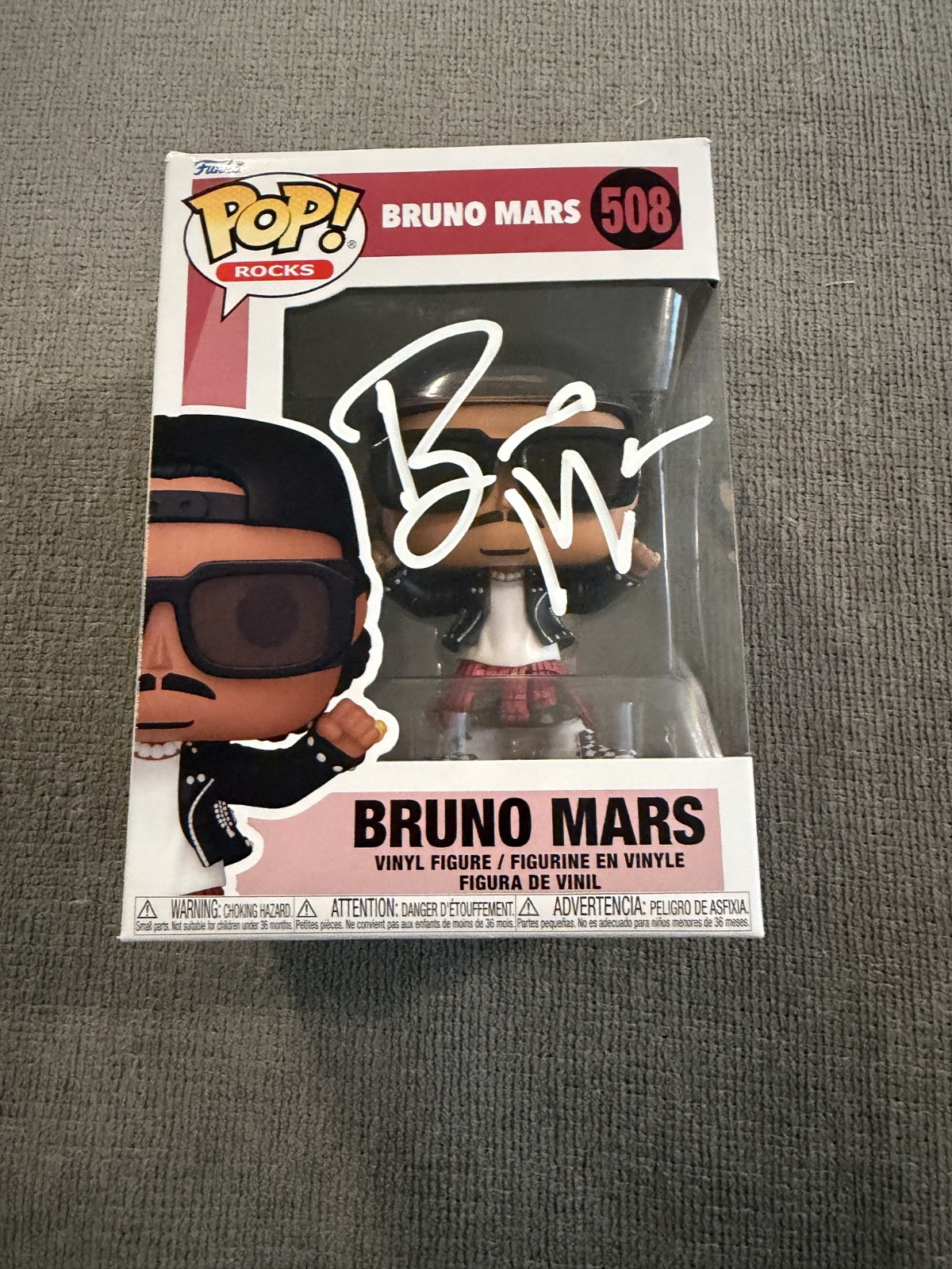 Bruno Mars Hand Signed Funko Pop #508 Rocks APT Authenticated w/COA