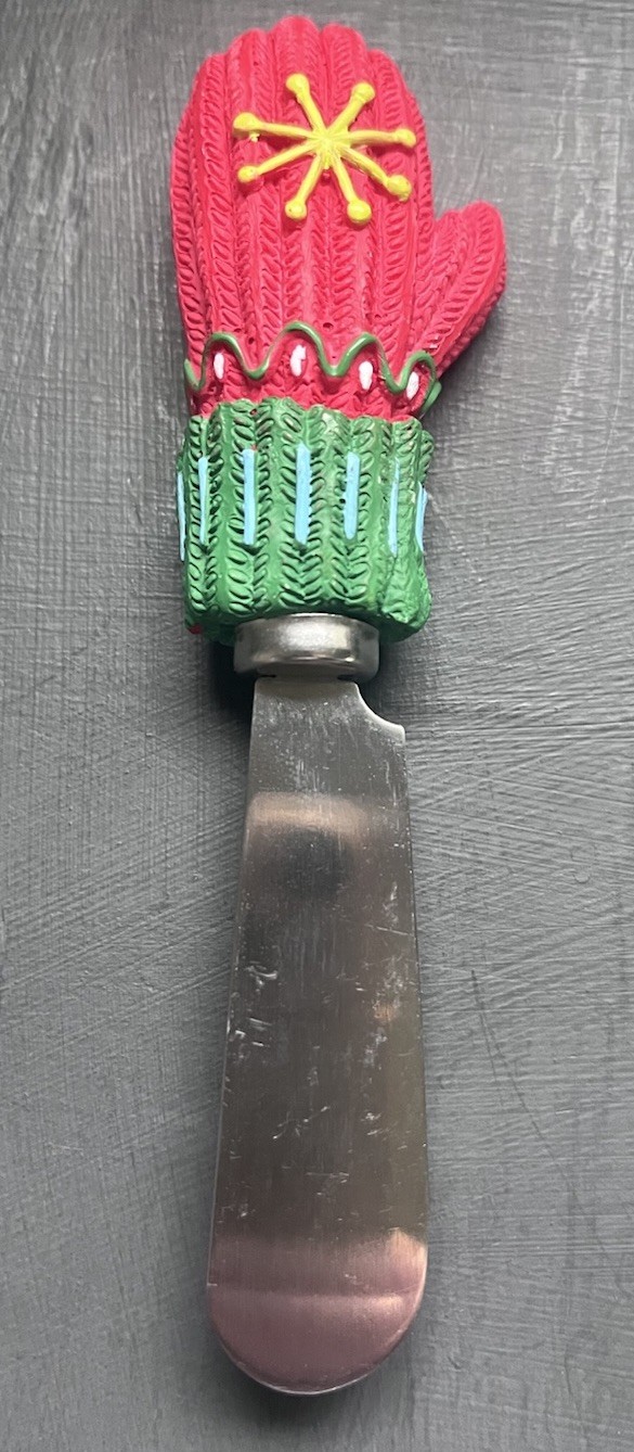 Vintage Boston Warehouse Christmas Mitten Cheese Butter Spreader