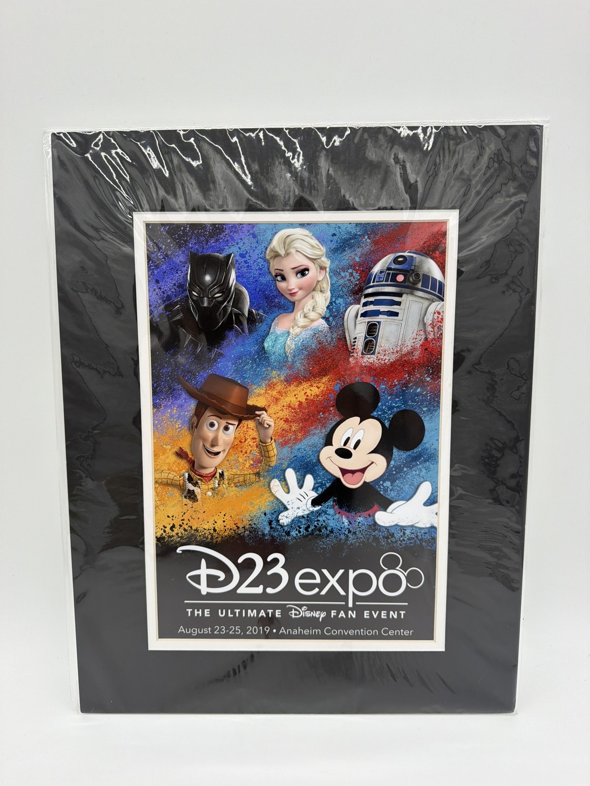 D23 Expo 2019 Ultimate Disney Fan Event Print Matted Mickey Woody Elsa Sealed