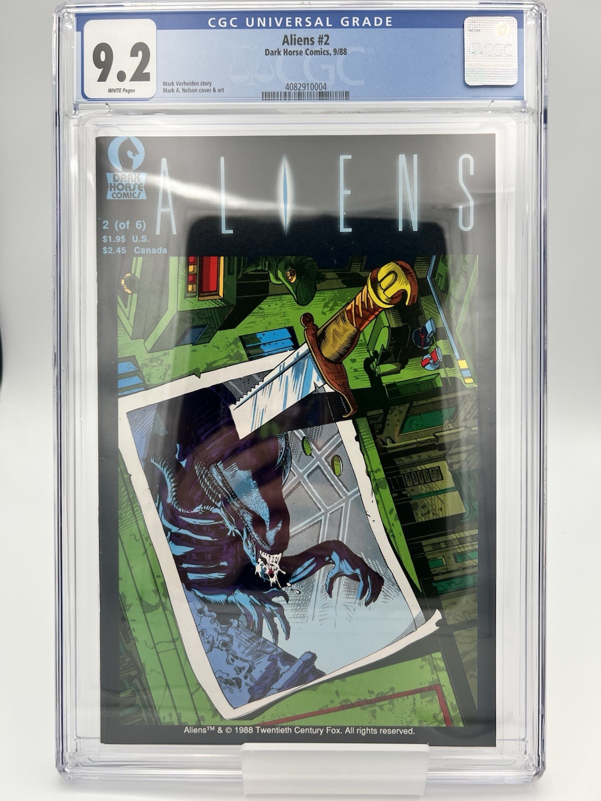 Aliens #2 Dark Horse Comics (1988) CGC 9.2 Xenomorph Mark Verheiden