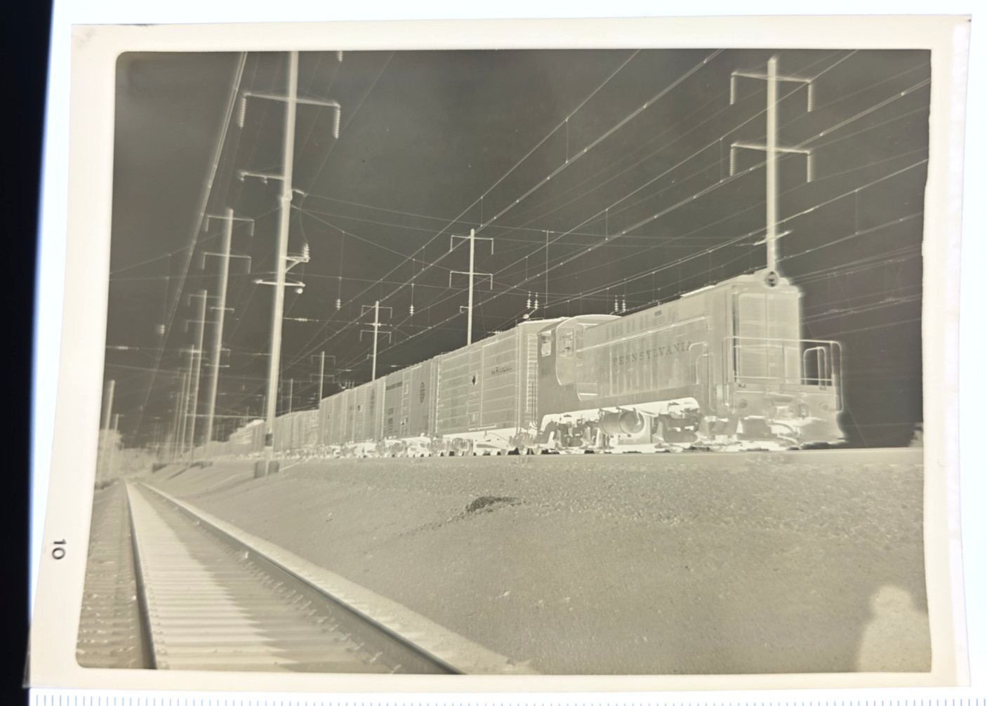 10/12/47 Pennsylvania RR PRR No. 5915 Baldwin VO-1000 Rahway NJ Photo Negative 10/12/47 Pennsylvania RR PRR No. 5915 Baldwin VO-1000 Rahway NJ Photo Negative