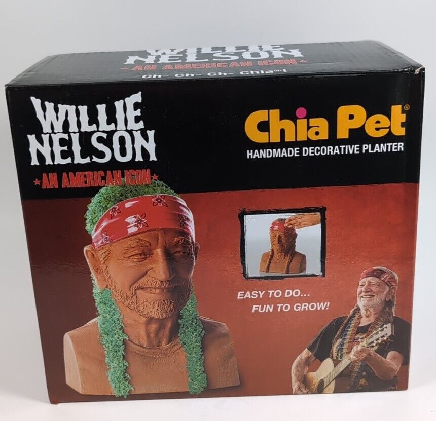 Chia Pet Handmade Decorative Planter Willie Nelson Head An American Icon New
