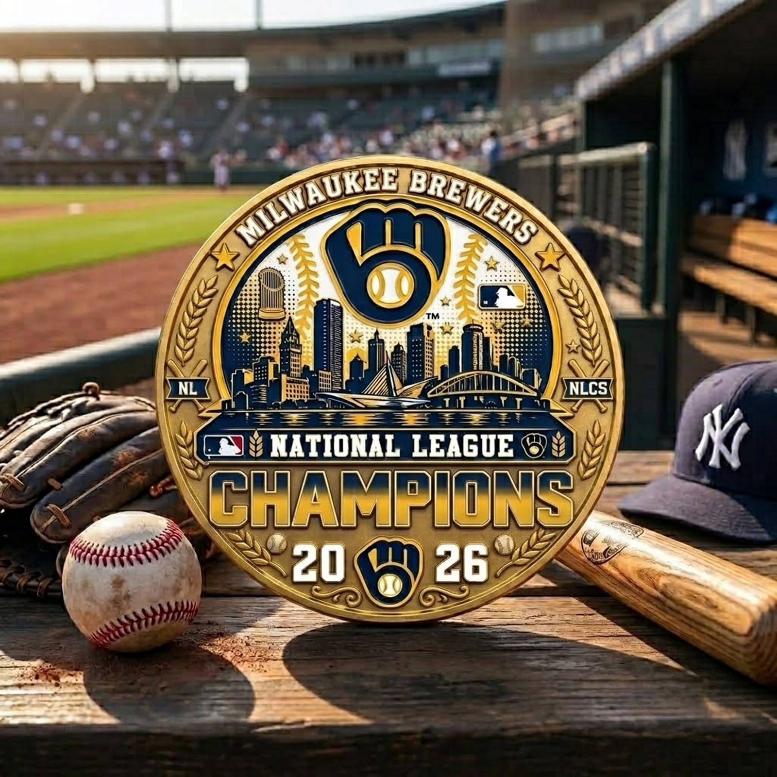 Milwaukee Brewers 2026 National League Champions Challenge Coin - COIN002