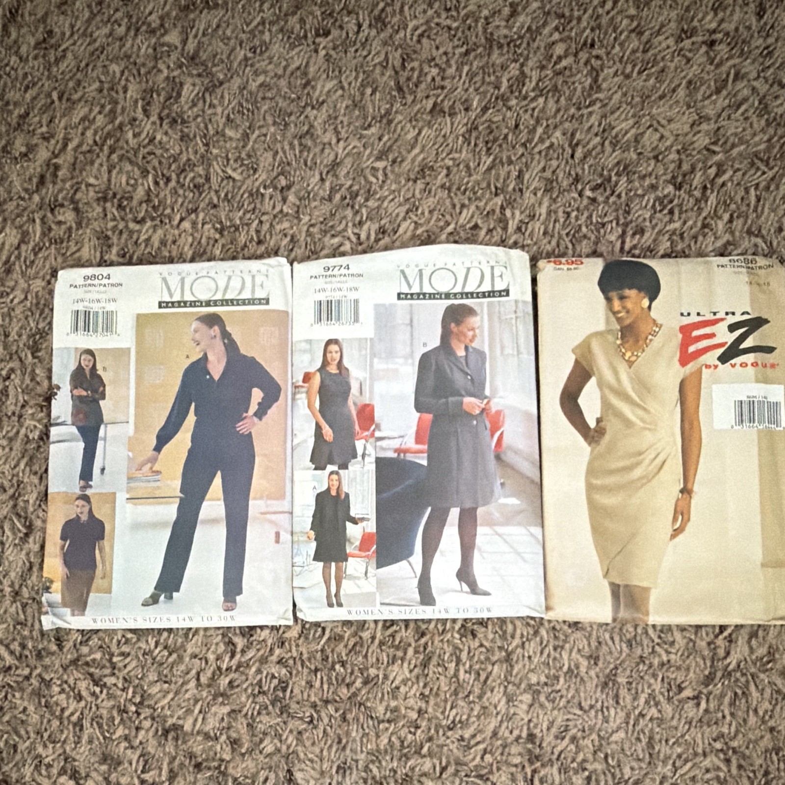 Vogue Women\'s Vintage Original Sewing Pattern Lot Dress Suit pants top 14-16-18
