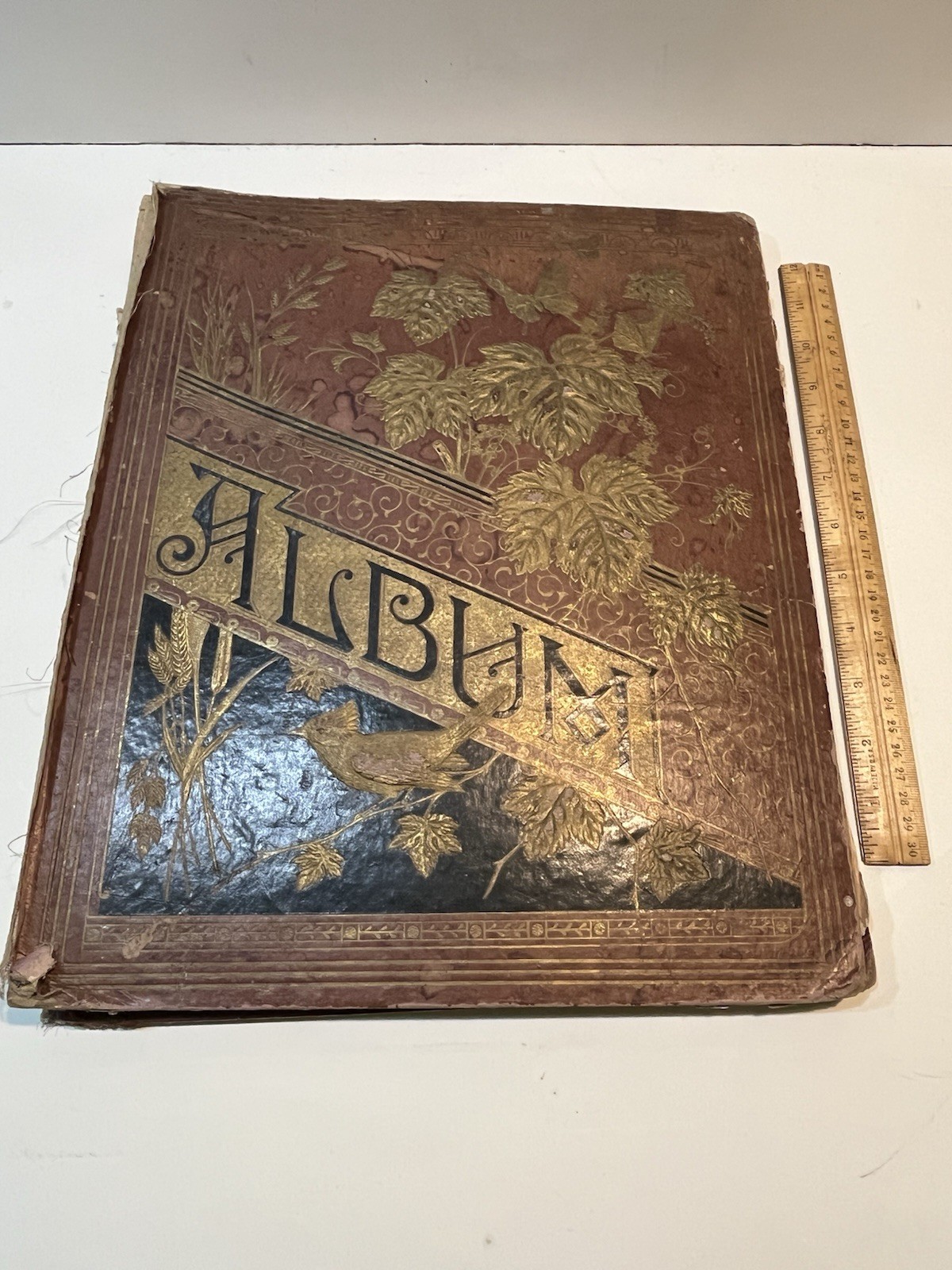 Large Antique Victorian Scrapbook -Scraps Ephemera Trade Cards