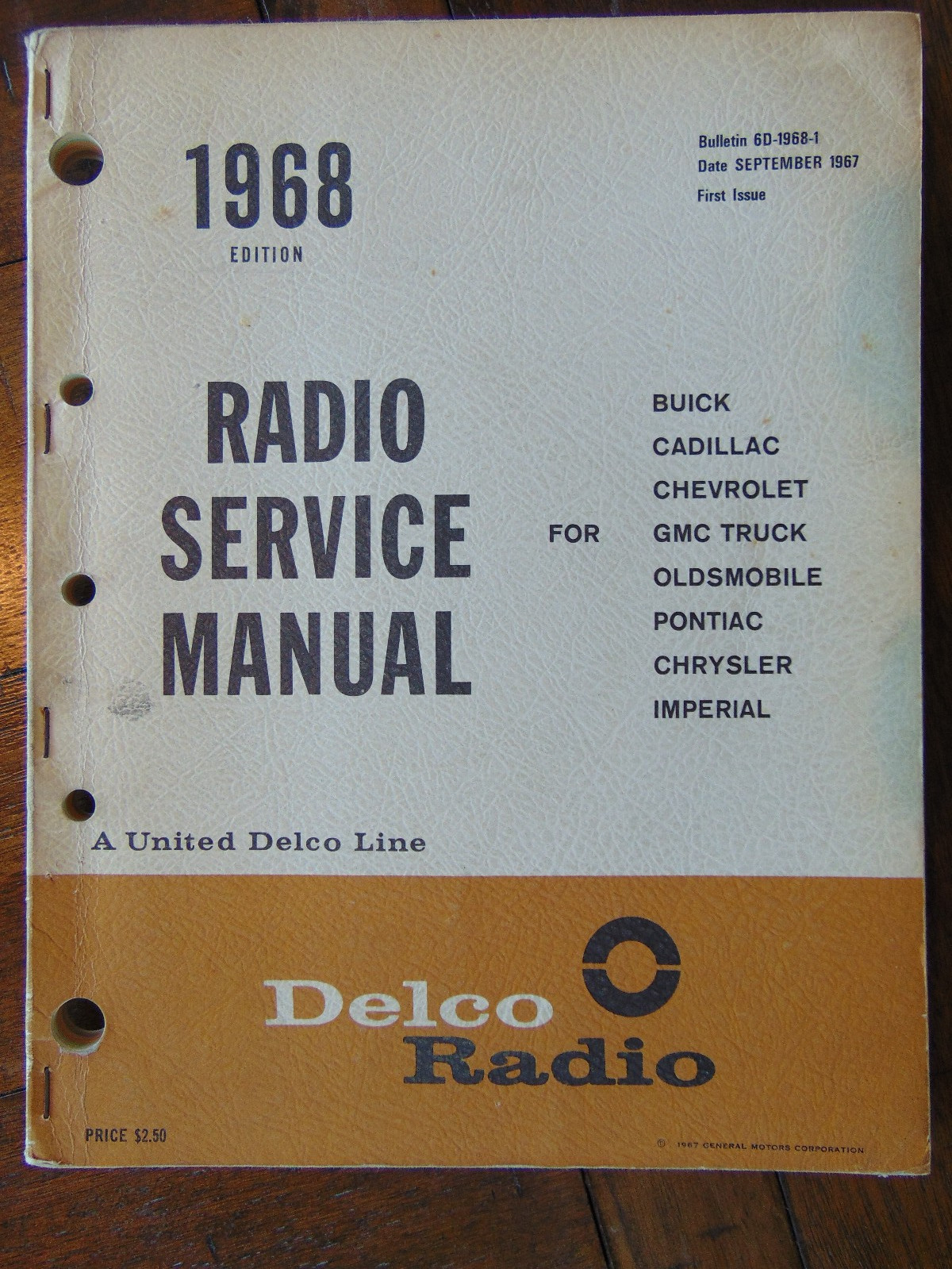 Vintage Original 1968 Delco Radio Service Manual