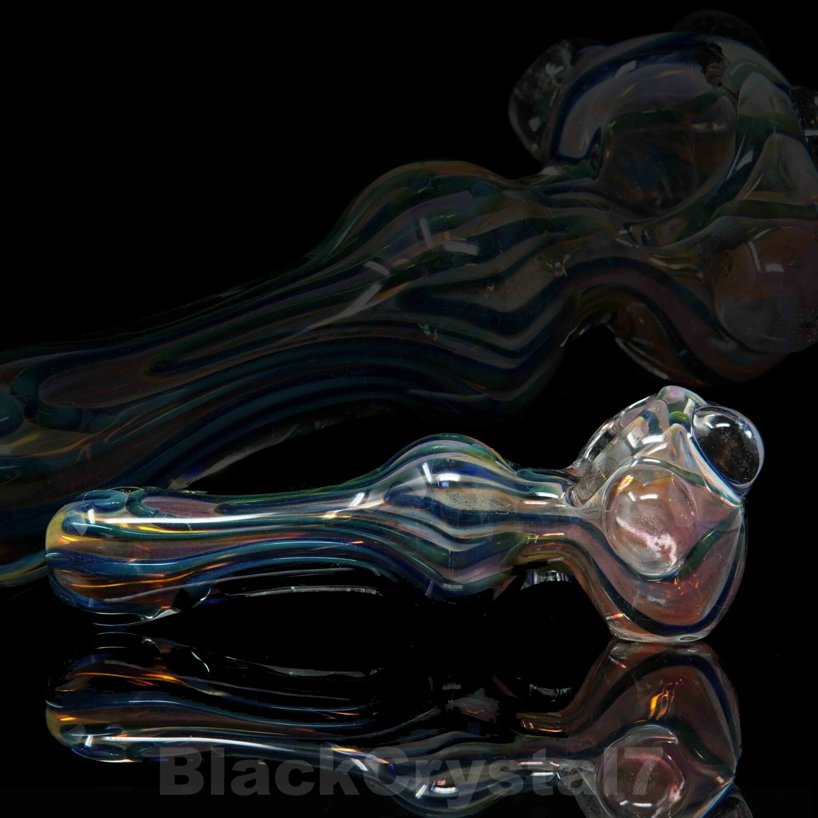 5 inch Handmade Gold Fumed Metallic Spirit Tobacco Smoking Bowl Glass Pipes - US