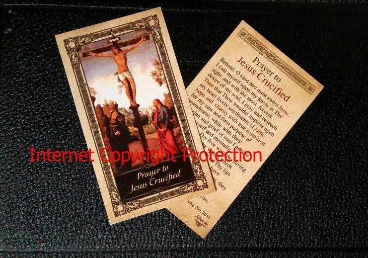 Hi Quality Holy Card Jesus Christ Crucifixion INDULGENCE PRAYER 10 YEARS