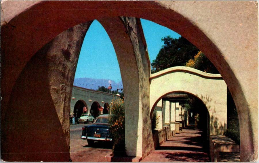 Ojai CA postcard ARCADE ARCHES STREET VIEW WITH VINTAGE CAR 9/12 AW1969 Ojai CA postcard ARCADE ARCHES STREET VIEW WITH VINTAGE CAR 9/12 AW1969