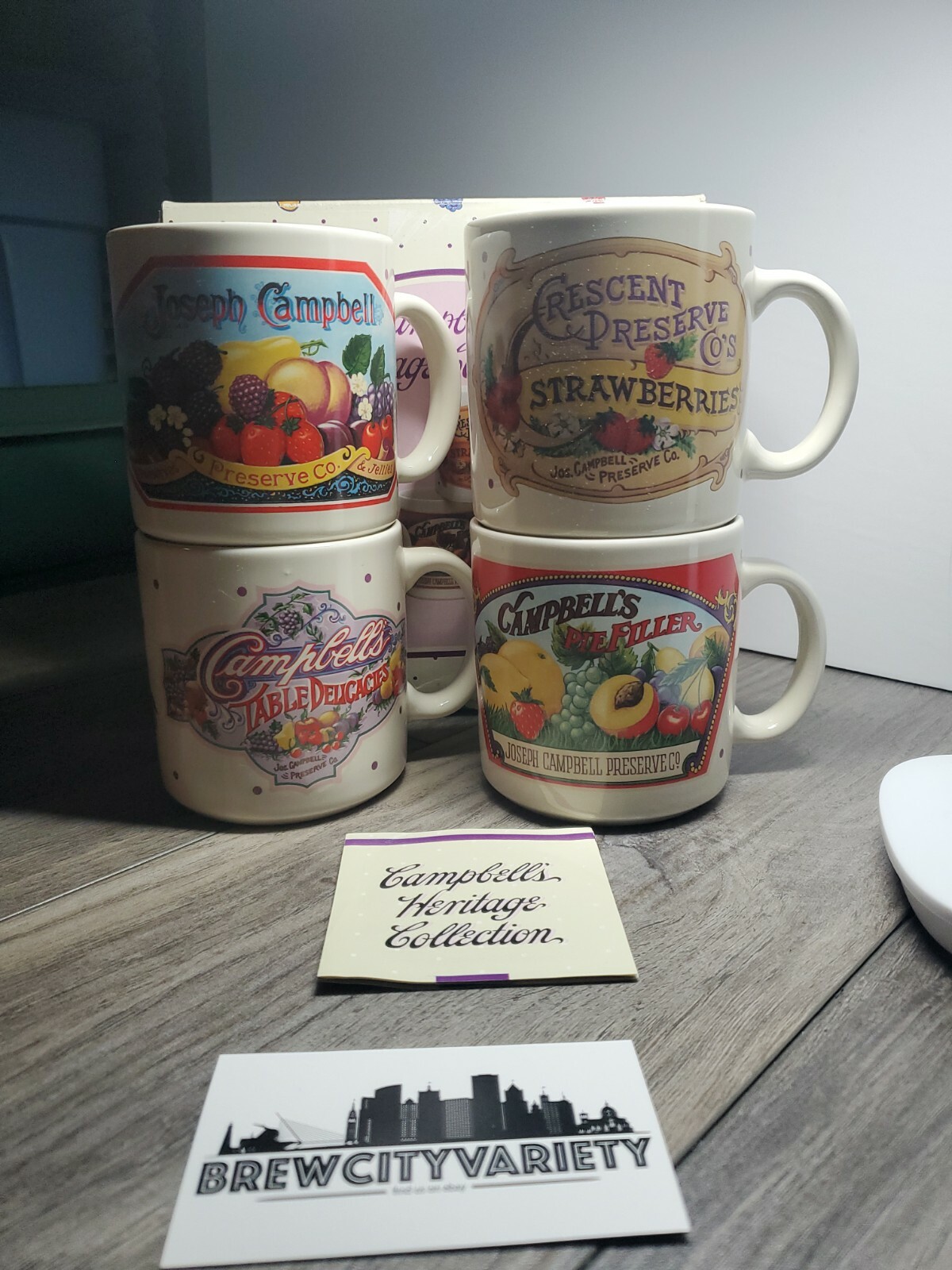 Vintage Campbell's Heritage collection 4 mugs brand new in original box set of 4
