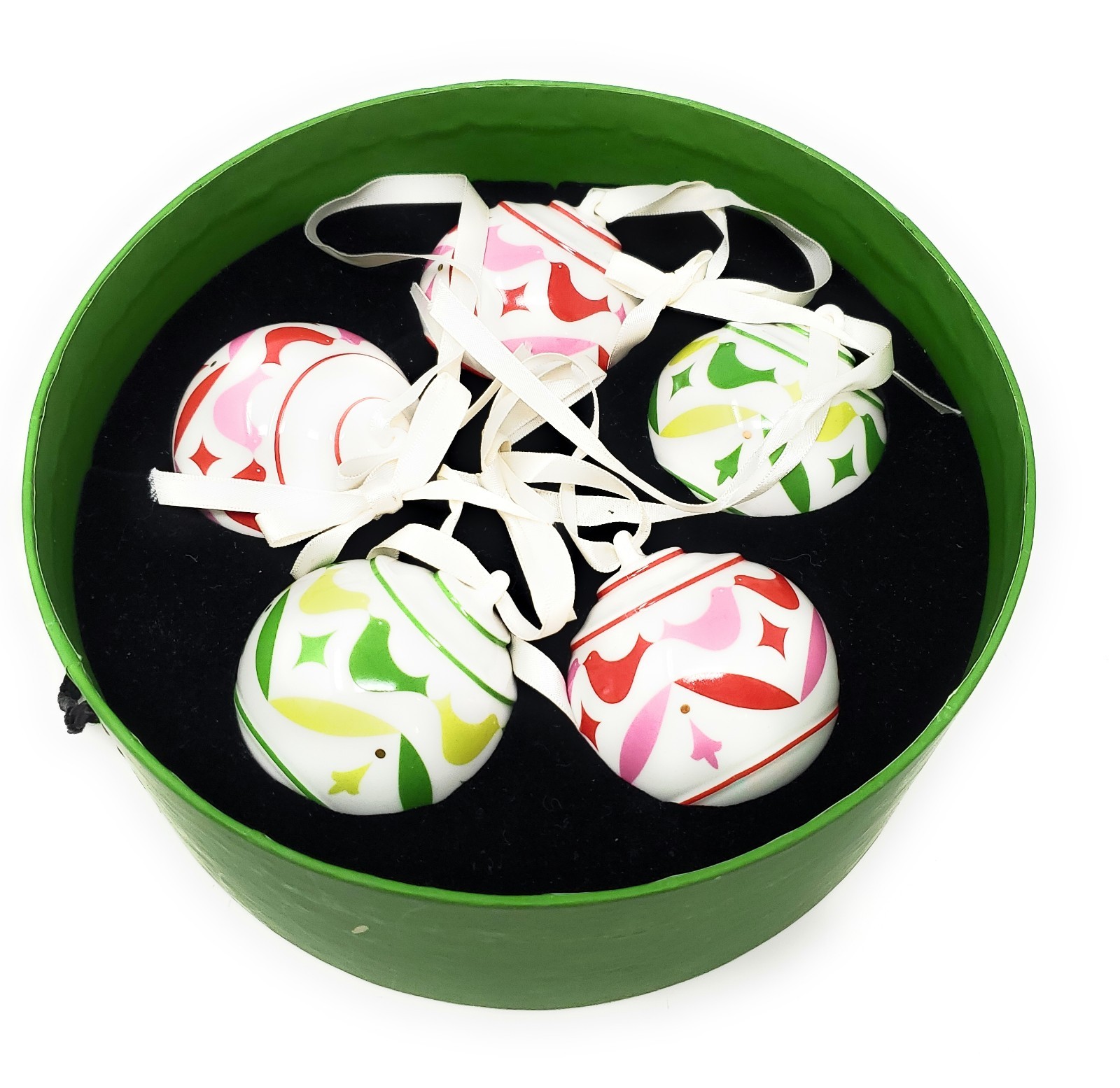 LENOX KATE SPADE FESTIVE PEACOCK ORNAMENT Set of 5 -- DAMAGED BOX --- NEW in BOX