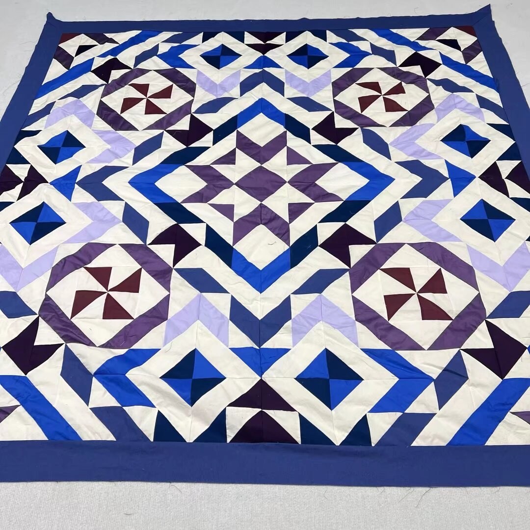 Original Purple Cosmic Jewels Handmade Cotton Queen Patchwork quilt top/topper Original Purple Cosmic Jewels Handmade Cotton Queen Patchwork quilt top/topper