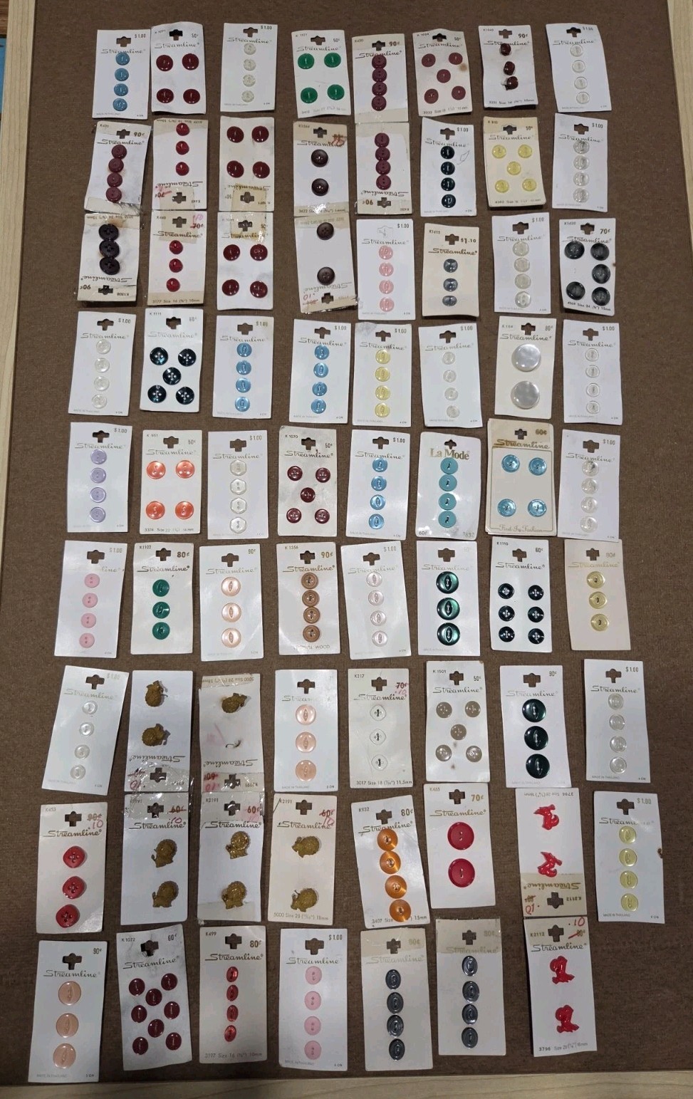 VTG Streamline Buttons 71 Cards Marbled, Brown, Square, Rounds, Animals 