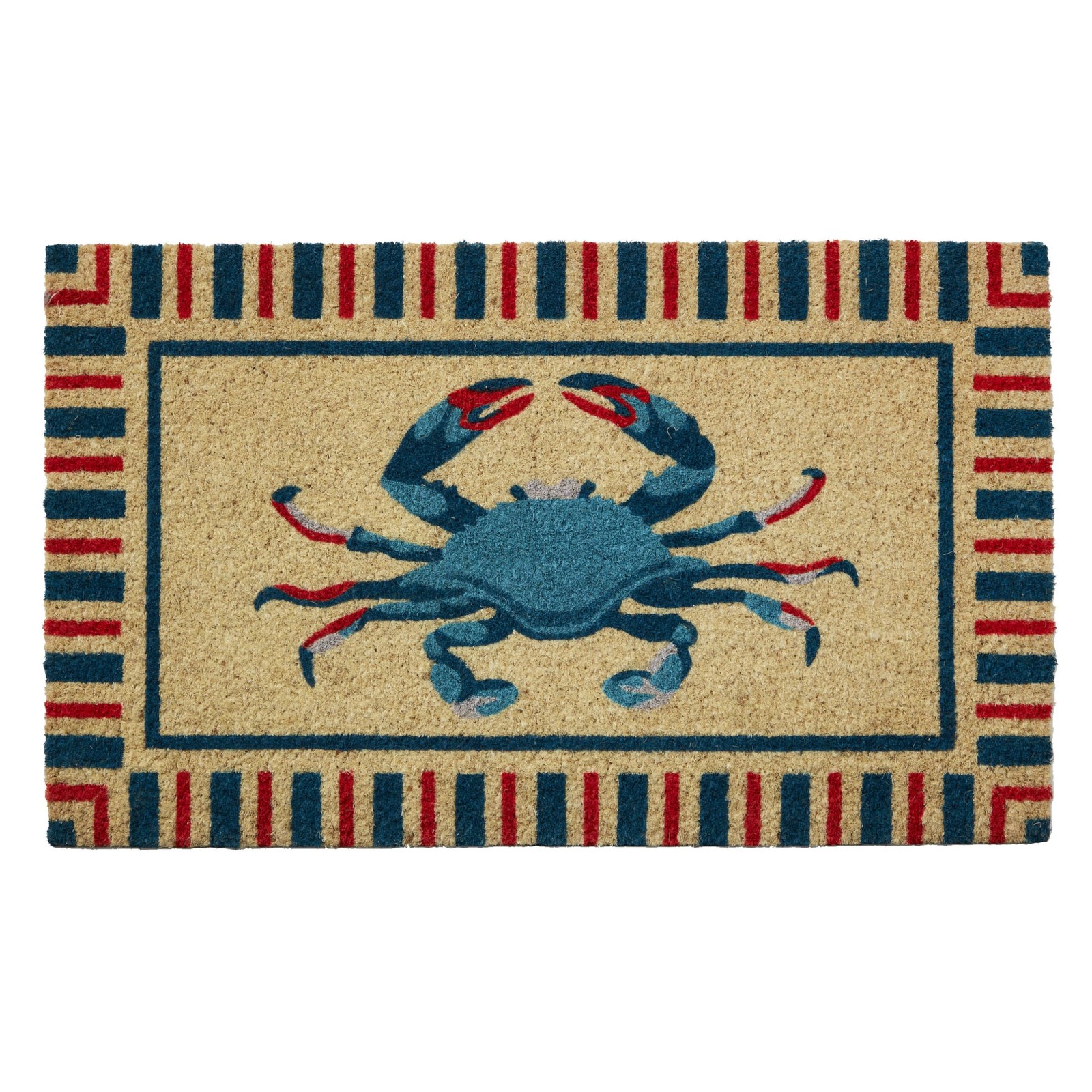 Home Furnishings By Larry Traverso HF Stripe Crab Coir Doormat 18x30 Inch Eco