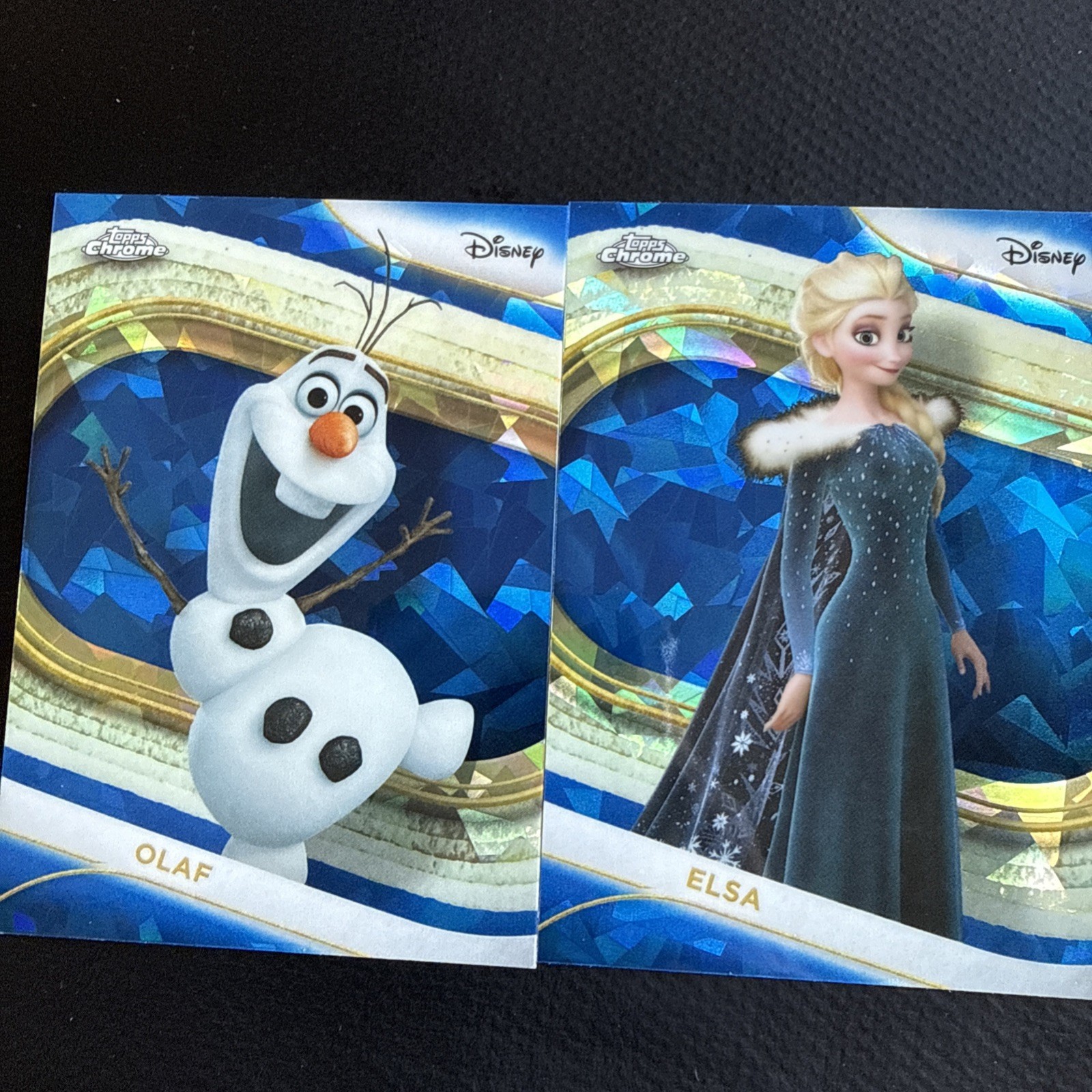 2025 Topps Chrome Disney Sapphire Elsa Olaf Blue Cracked Ice Color Match