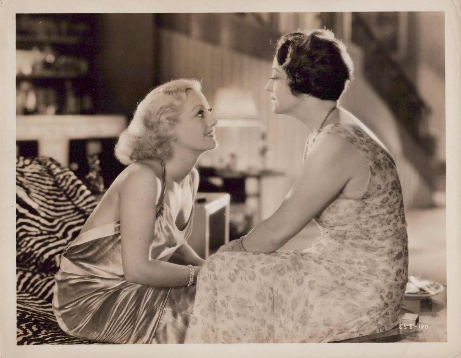 JOAN CRAWFORD + PAULINE FREDERICK Original 1931 PORTRAIT BEHIND SCENE Photo J 33