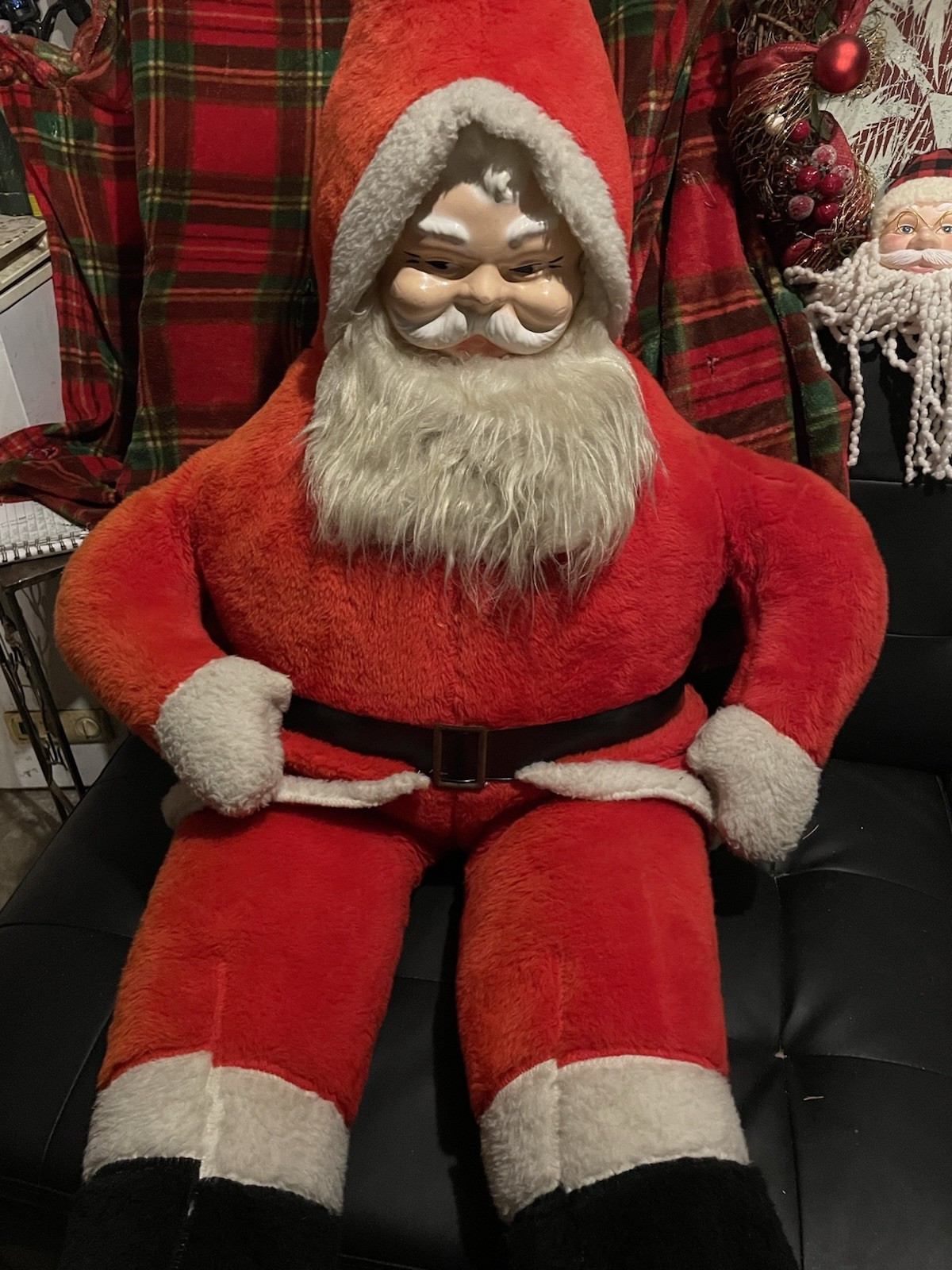 Vintage 1950s Giant 5ft Plush Santa Claus Doll Mid Century Store Display Rare