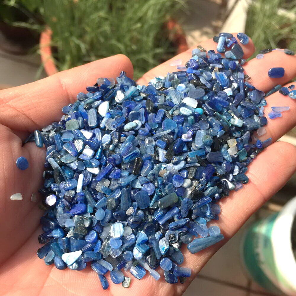 1/2 LB Bulk Blue Kyanite Tumbled Extra Tiny Micro Stone Chips Healing Crystal
